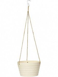 Подвесное кашпо Fibrics bamboo hanging basket rib white 14 см. (упаковка 12 шт.)