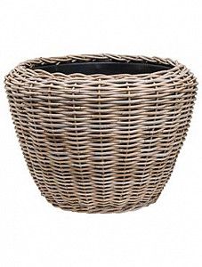 Кашпо Drypot rattan round grey outdoor 62 см.