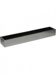 Кашпо Fiberstone platinum silver low xl