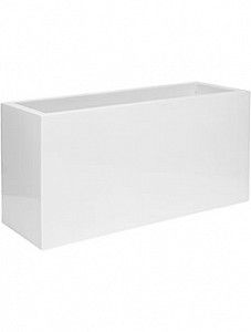 Кашпо Fiberstone glossy white jort m L100