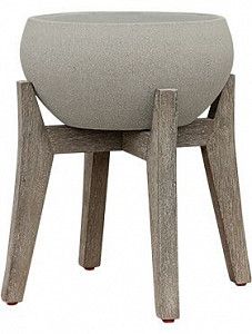 Кашпо Cement with feet cibey s beige washed 42 см.