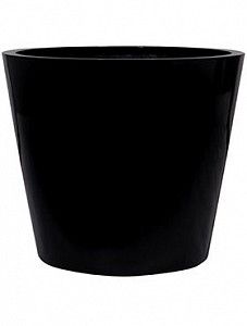 Кашпо Fiberstone glossy black bucket l