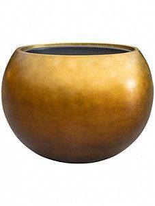 Кашпо Metallic silver leaf globe matt honey (с техническим кашпо) 43 см.