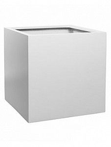 Кашпо Fiberstone matt white block xl
