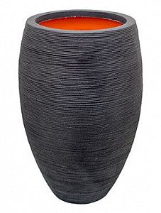 Кашпо Capi "Nature rib nl vase vase elegant ii antracita"