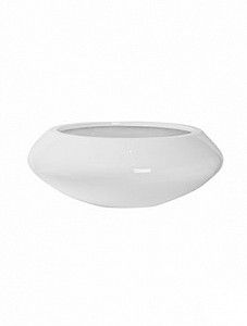 Кашпо Fiberstone glossy white tara l