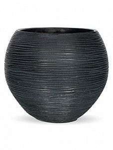 Кашпо Capi "Nature vase ball rib ii black" (упаковка 2 шт.)