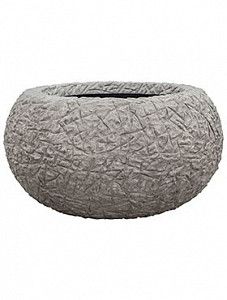 Кашпо Polystone coated kamelle bowl raw grey 42 см.