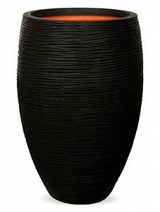Кашпо Capi "Nature rib nl vase vase elegant ii black"