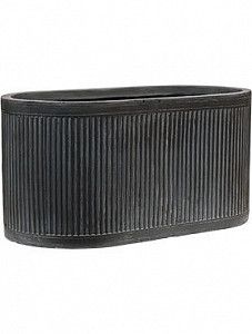 Кашпо Vertical rib oval anthracite 25 см.
