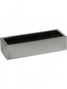 Кашпо Fiberstone platinum silver balcony slim low xs