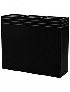 Кашпо Line-up rectangle matt black (with liner) L88 W30 H75