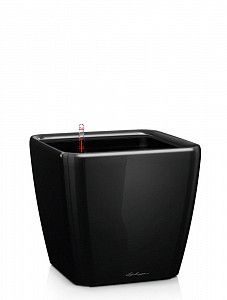 Кашпо Lechuza Quadro LS черный лакированный 40 см.