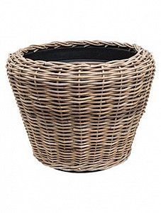 Кашпо Drypot rattan round grey outdoor 50 см.