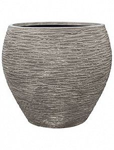 Кашпо Polystone coated ribbed balloon raw grey 63 см.