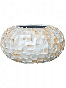 Кашпо Oceana pearl globe white (with liner) 40 см.