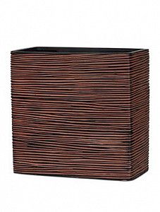 Кашпо Capi "Nature planter rect. high iii rib brown"