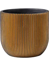 Кашпо Capi nature groove egg planter black gold 40 см.
