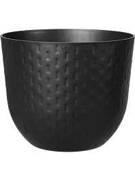 Кашпо Fuente grains round onyx black 24,3 см.