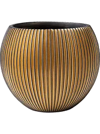 Кашпо Capi Nature groove vase ball black gold 48 см.